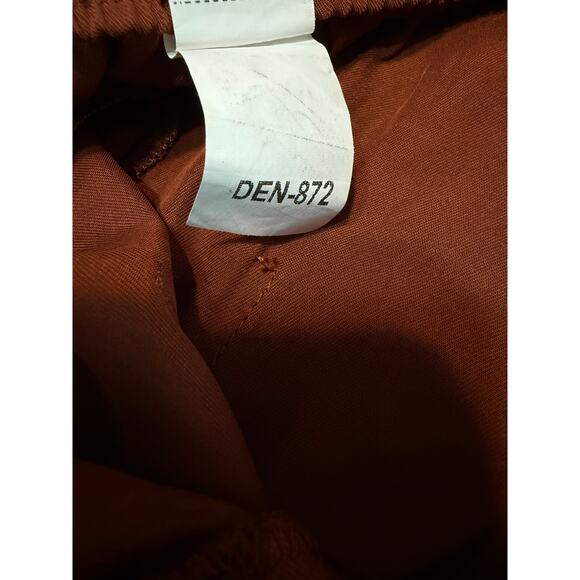 ZARA Wide-Leg Slacks Four-Pocket Burnt Orange Women’s M Elastic Tie Waist - Picture 16 of 16